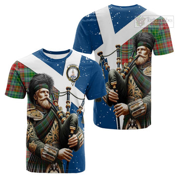 Muirhead Tartan Cotton T-shirt with Family Crest Scottish Bagpiper Vibes Kid's Shirt - Tartan Vibes Clothing