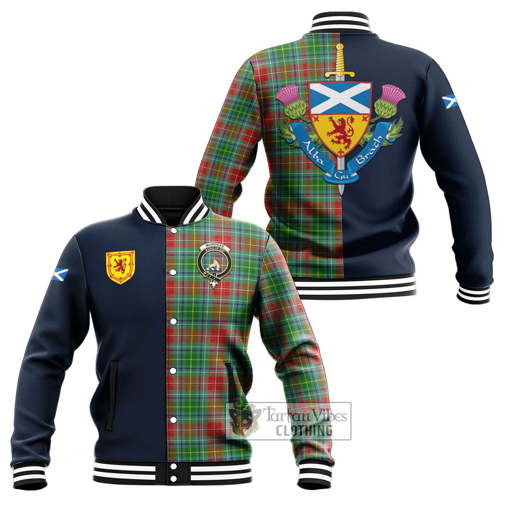 Muirhead Tartan Baseball Jacket Alba with Scottish Lion Royal Arm Half Style Unisex - Tartan Vibes Clothing