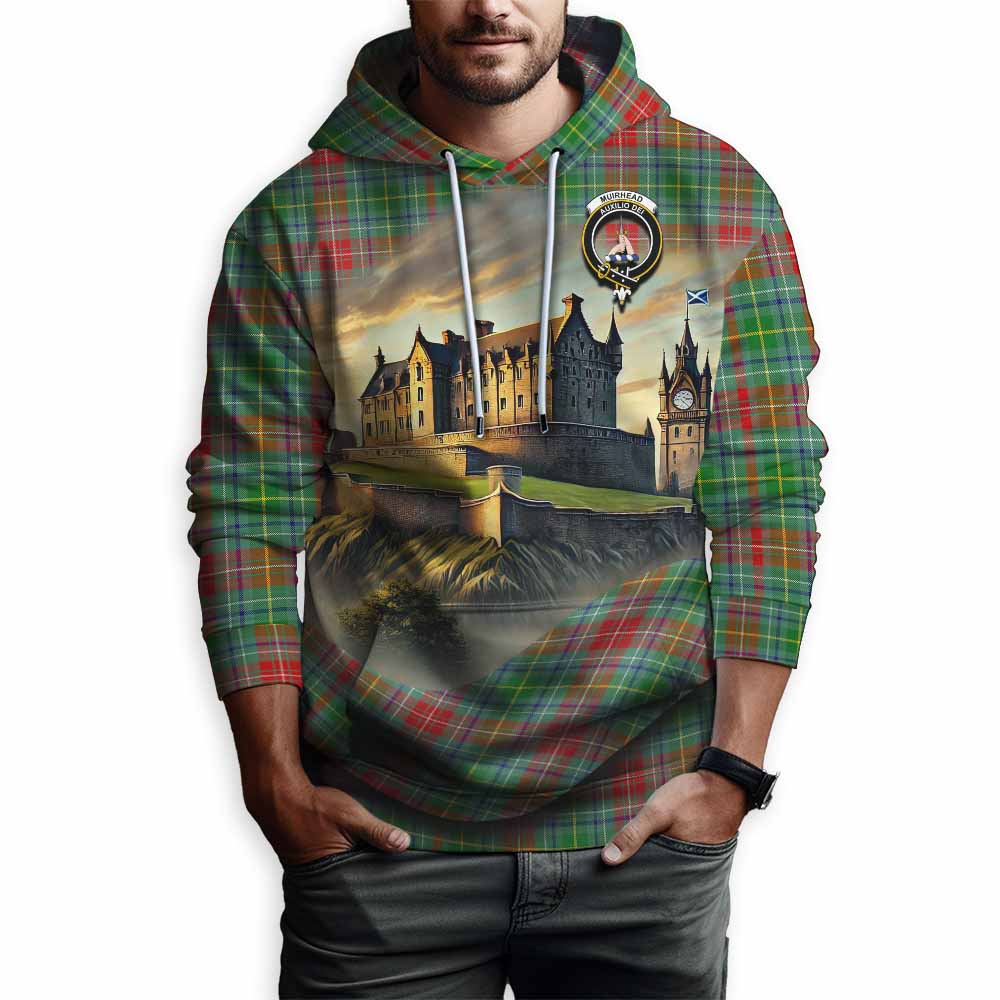 Muirhead Tartan Family Crest Hoodie with Scottish Ancient Castle Style Pullover Hoodie - Tartan Vibes Clothing