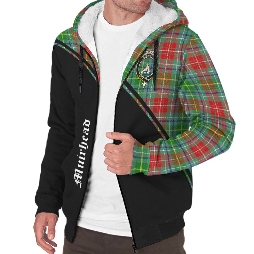 Muirhead Tartan Sherpa Hoodie with Family Crest Curve Style Unisex - Tartan Vibes Clothing