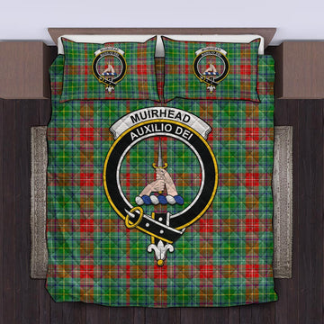 Muirhead Tartan Quilt Bed Set with Family Crest King - Tartan Vibes Clothing