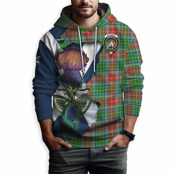 Tartan Vibes Clothing Muirhead Tartan Family Crest Hoodie Scottish Thistle Celtic Inspired