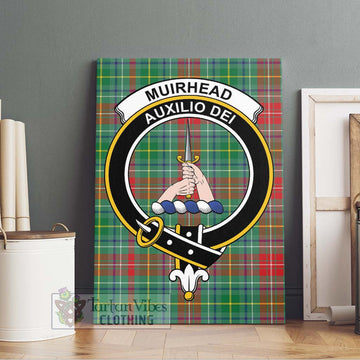 Muirhead Tartan Canvas Print Wall Art with Family Crest Without Frame - Tartan Vibes Clothing