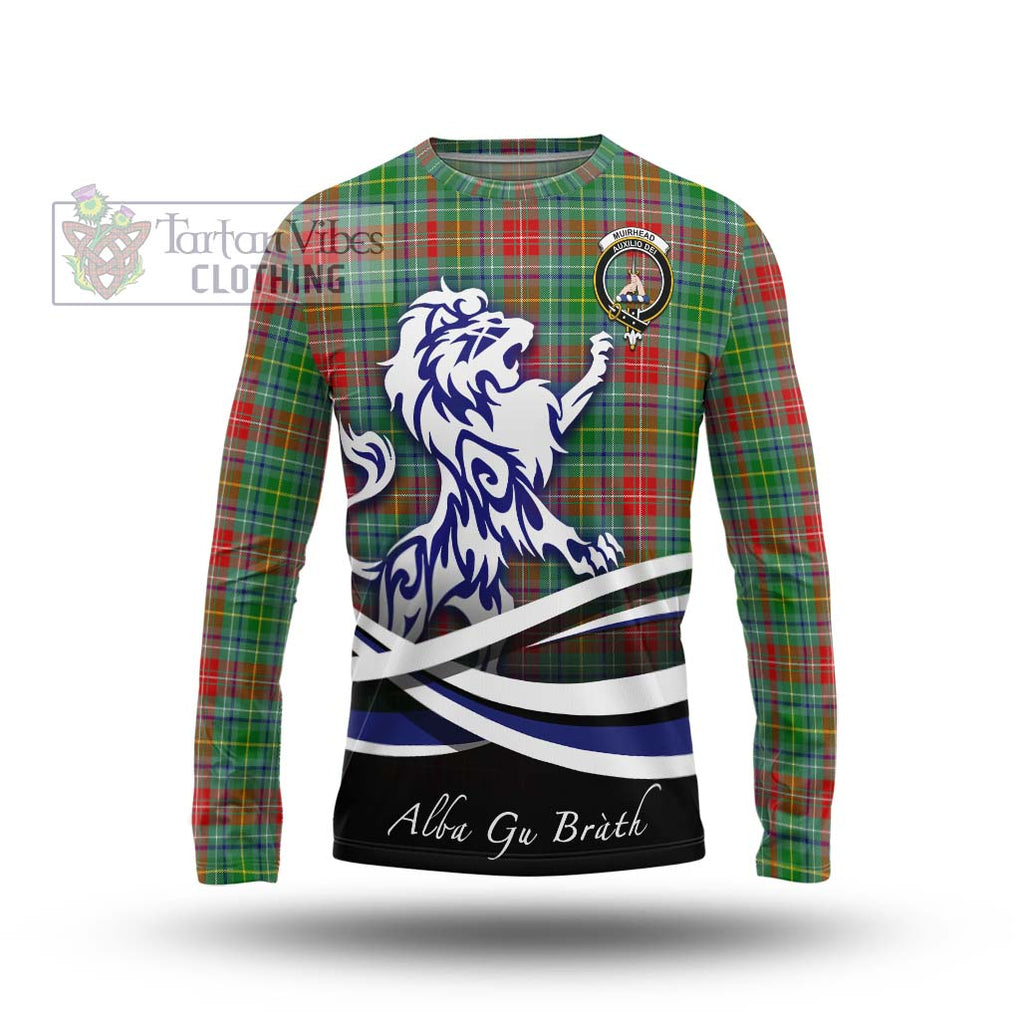 Muirhead Tartan Long Sleeve T-Shirt with Alba Gu Brath Regal Lion Emblem Unisex - Tartan Vibes Clothing
