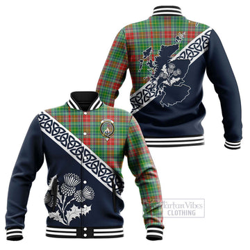 Muirhead Tartan Baseball Jacket Featuring Thistle and Scotland Map Unisex - Tartan Vibes Clothing