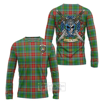 Muirhead Tartan Long Sleeve T-Shirt with Family Crest Celtic Skull Style Unisex - Tartan Vibes Clothing