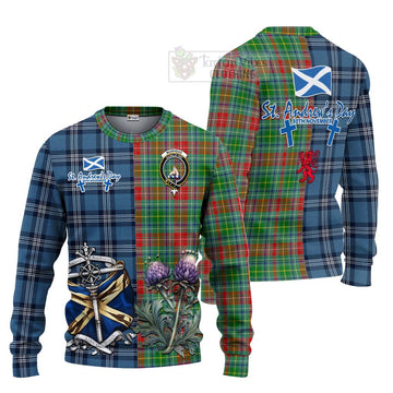 Muirhead Tartan Knitted Sweater Happy St. Andrew's Day Half Tartan Style Unisex - Tartan Vibes Clothing
