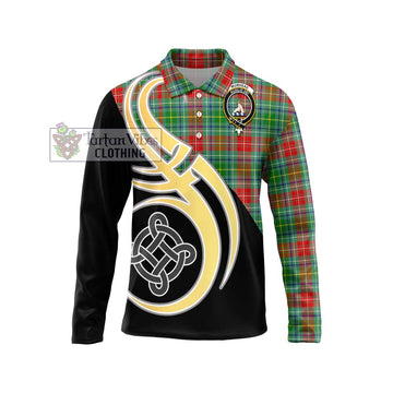 Muirhead Tartan Long Sleeve Polo Shirt with Family Crest and Celtic Symbol Style Unisex - Tartan Vibes Clothing