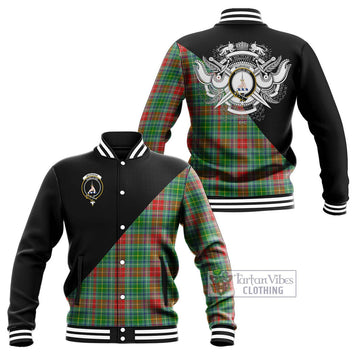 Muirhead Tartan Baseball Jacket with Family Crest and Military Logo Style Unisex - Tartan Vibes Clothing