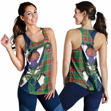 Tartan Vibes Clothing Muirhead Tartan Family Crest Women's Racerback Tanks Scottish Thistle Celtic Inspired