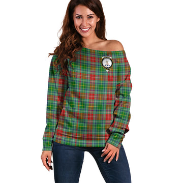 Muirhead Tartan Off Shoulder Women Sweater with Family Crest Women - Tartan Vibes Clothing