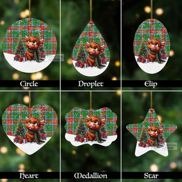 Muirhead Tartan Christmas Aluminium Ornament with Adorable Highland Coo Aluminium - Tartan Vibes Clothing