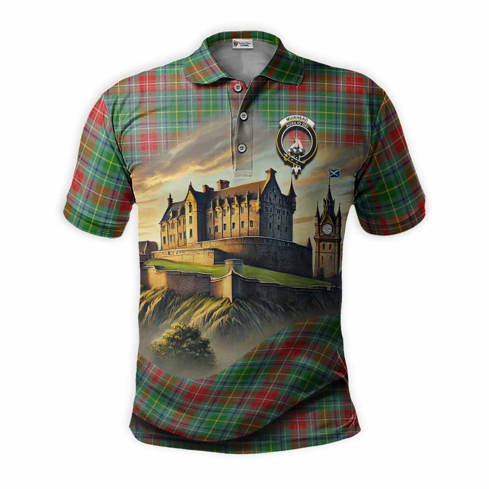 Tartan Vibes Clothing Muirhead Tartan Family Crest Polo Shirt with Scottish Ancient Castle Stype
