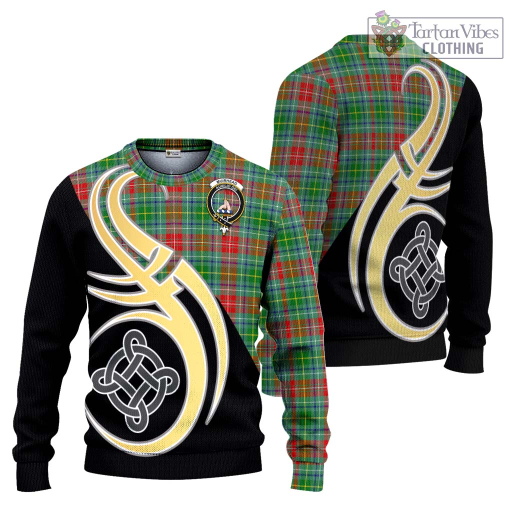 Muirhead Tartan Ugly Sweater with Family Crest and Celtic Symbol Style Unisex - Tartan Vibes Clothing