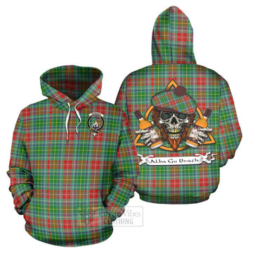 Muirhead Tartan Hoodie with Family Crest and Bearded Skull Holding Bottles of Whiskey Zip Hoodie - Tartan Vibes Clothing