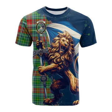 Muirhead Tartan Family Crest Cotton T-shirt with Scottish Majestic Lion Kid's Shirt - Tartan Vibes Clothing