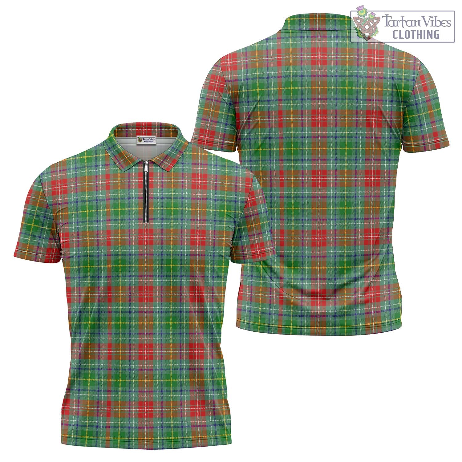 Muirhead Tartan Zipper Polo Shirt Unisex - Tartan Vibes Clothing