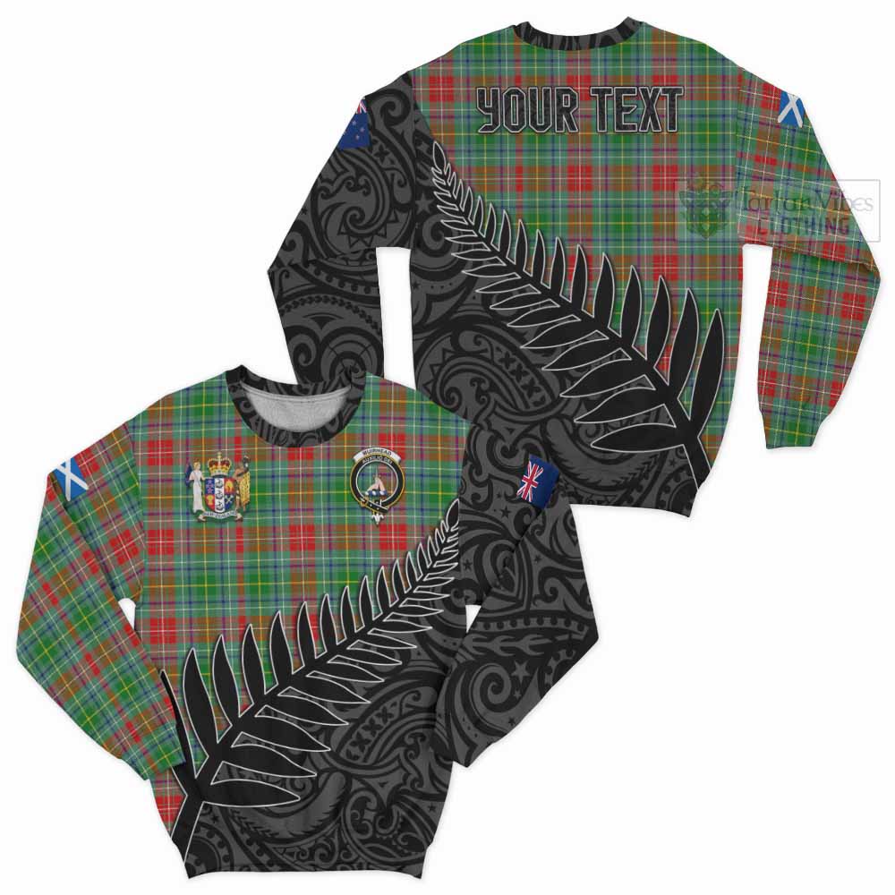 Muirhead Crest Tartan Sweatshirt with New Zealand Silver Fern Half Style Unisex - Tartan Vibes Clothing