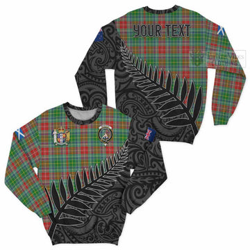 Muirhead Crest Tartan Sweatshirt with New Zealand Silver Fern Half Style Unisex - Tartan Vibes Clothing
