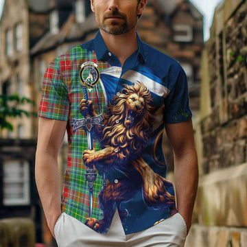 Muirhead Tartan Family Crest Hawaiian Shirt with Scottish Majestic Lion Kid - Tartan Vibes Clothing