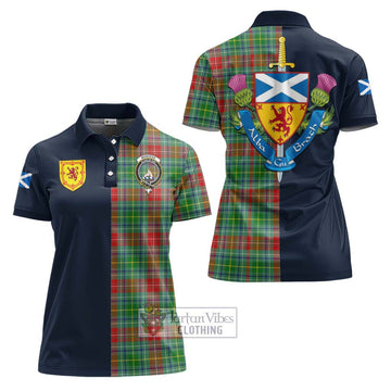 Muirhead Tartan Women's Polo Shirt Alba with Scottish Lion Royal Arm Half Style Women - Tartan Vibes Clothing