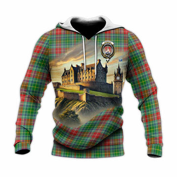 Muirhead Tartan Family Crest Knitted Hoodie with Scottish Ancient Castle Style Unisex Knitted Pullover Hoodie - Tartan Vibes Clothing