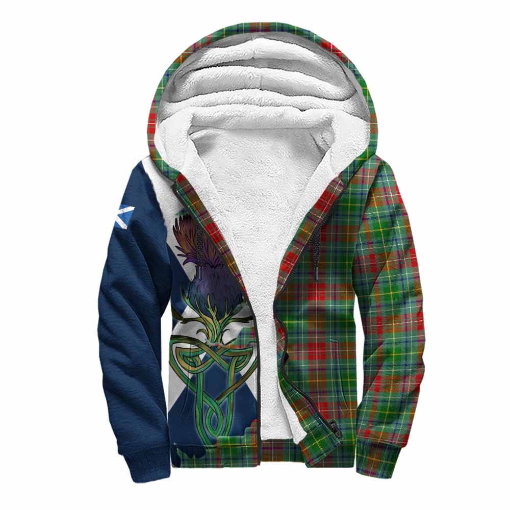 Tartan Vibes Clothing Muirhead Tartan Family Crest Sherpa Hoodie Scottish Thistle Celtic Inspired