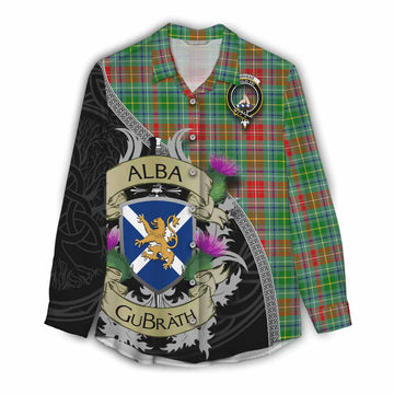 Muirhead Tartan Family Crest Women's Casual Shirt Lion Rampant Royal Thistle Shield Celtic Inspired Female - Tartan Vibes Clothing