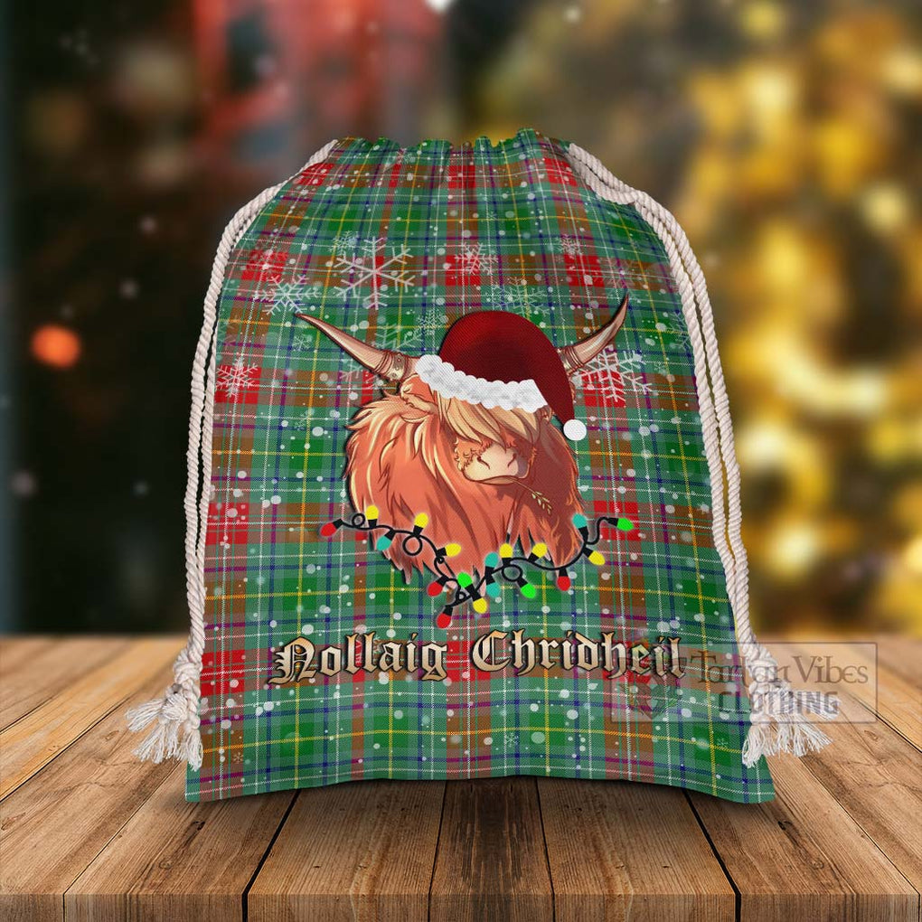Muirhead Tartan Christmas Santa's Bag with Twinkle Highland Cattle - Tartan Vibes Clothing