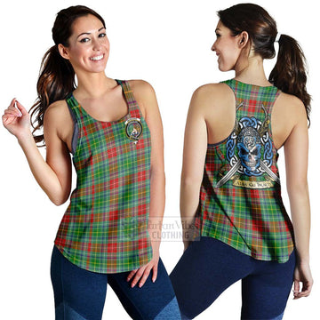 Muirhead Tartan Women's Racerback Tanks with Family Crest Celtic Skull Style 4XL - Tartan Vibes Clothing