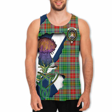 Tartan Vibes Clothing Muirhead Tartan Family Crest Men's Tank Top Scottish Thistle Celtic Inspired