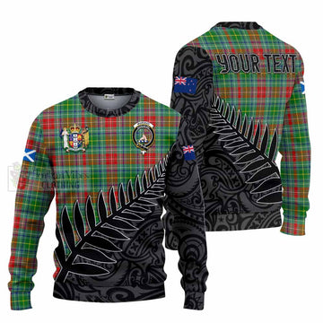 Muirhead Crest Tartan Knitted Sweater with New Zealand Silver Fern Half Style Unisex - Tartan Vibes Clothing