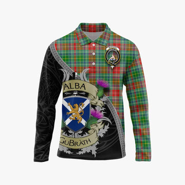 Muirhead Tartan Family Crest Long Sleeve Polo Shirt Lion Rampant Royal Thistle Shield Celtic Inspired Unisex - Tartan Vibes Clothing