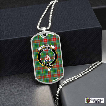 Muirhead Tartan Dog Tag Necklace with Family Crest Silver No - Tartan Vibes Clothing