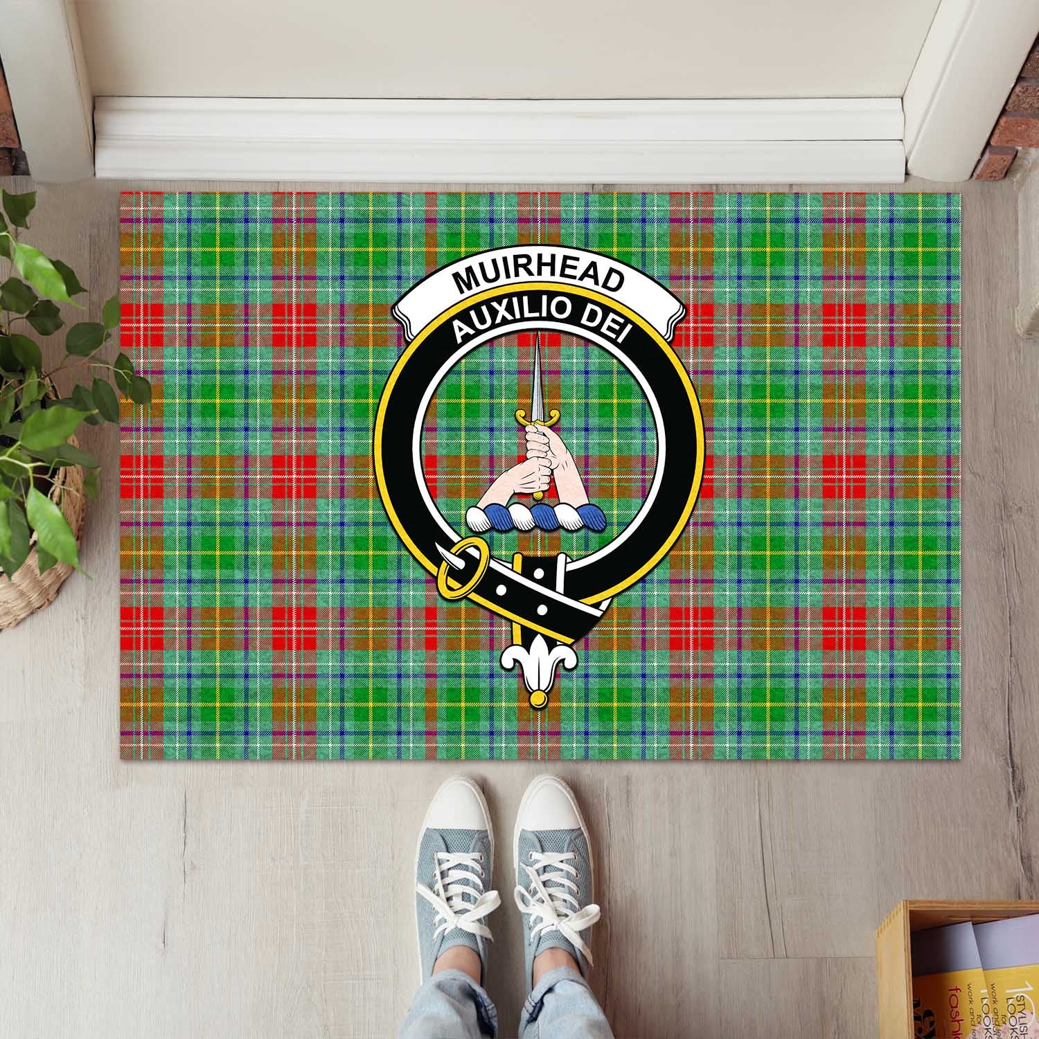 Muirhead Tartan Rubber Doormat with Family Crest L 60*90cm - Tartan Vibes Clothing