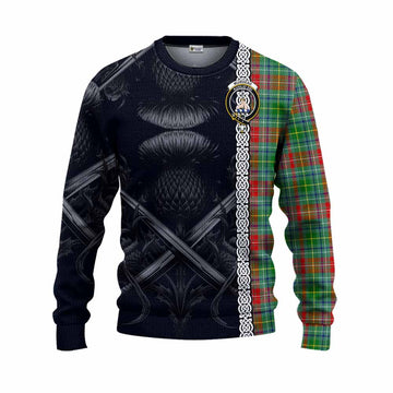 Muirhead Tartan Knitted Sweater with Family Crest Cross Sword Thistle Celtic Vibes Unisex - Tartan Vibes Clothing