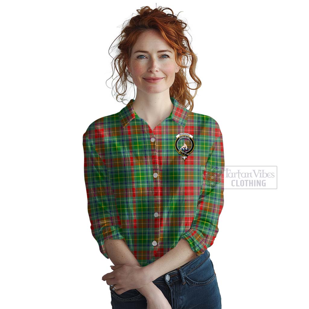 Muirhead Tartan Women's Casual Shirt with Family Crest Celtic Skull Style Female - Tartan Vibes Clothing