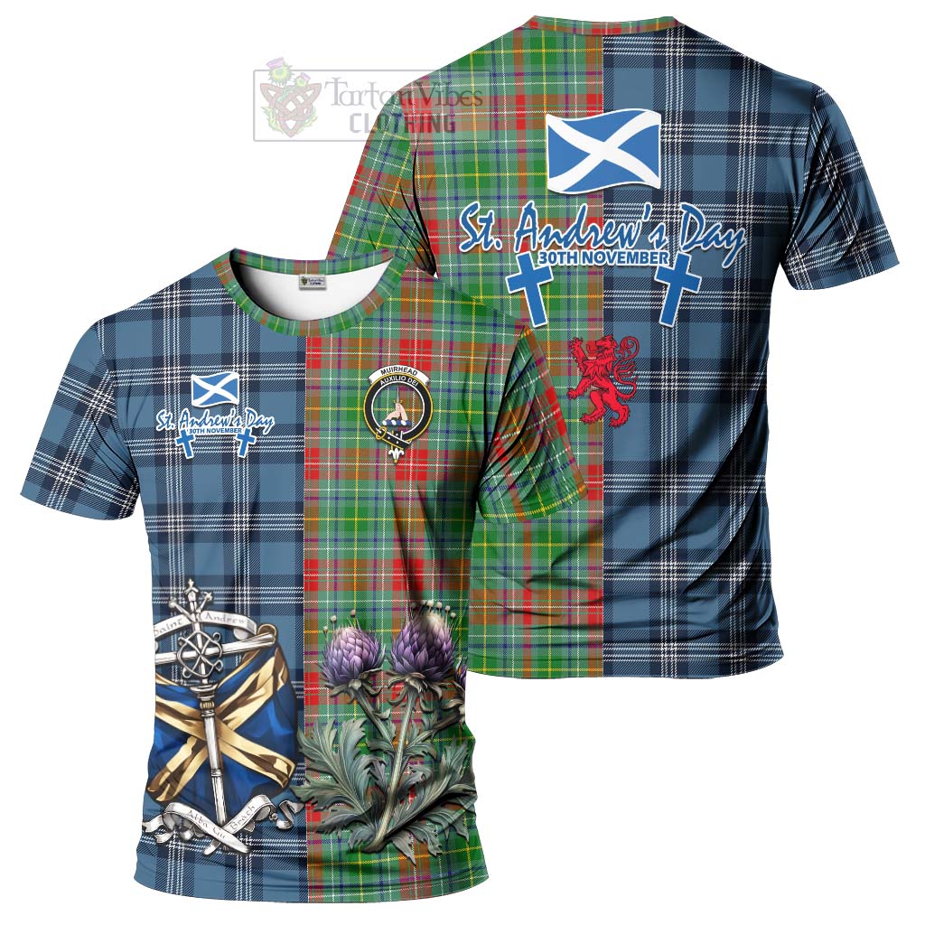 Muirhead Tartan T-Shirt Happy St. Andrew's Day Half Tartan Style Kid's Shirt - Tartan Vibes Clothing