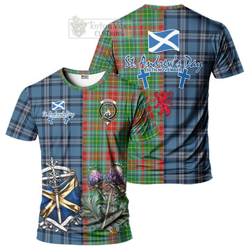 Muirhead Tartan T-Shirt Happy St. Andrew's Day Half Tartan Style Kid's Shirt - Tartan Vibes Clothing