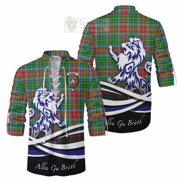 Muirhead Tartan Ghillie Kilt Shirt with Alba Gu Brath Regal Lion Emblem Men - Tartan Vibes Clothing