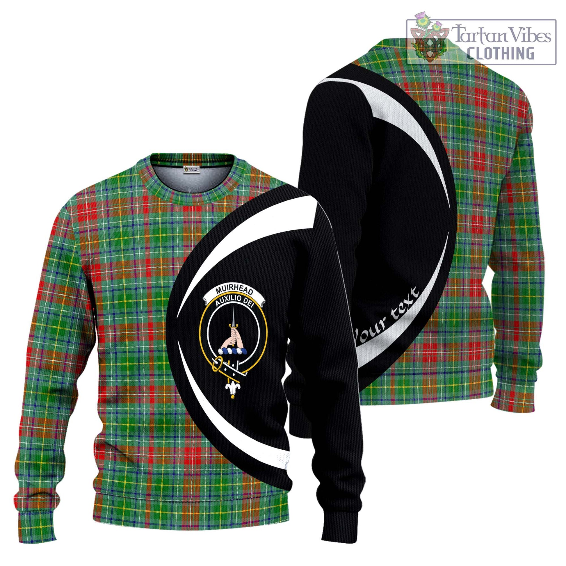 Muirhead Tartan Ugly Sweater with Family Crest Circle Style Unisex - Tartan Vibes Clothing