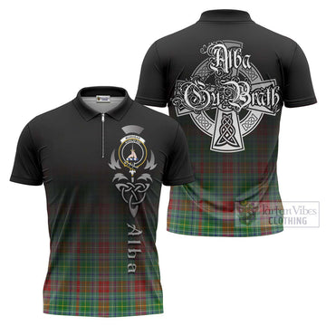 Muirhead Tartan Zipper Polo Shirt Featuring Alba Gu Brath Family Crest Celtic Inspired Unisex - Tartan Vibes Clothing