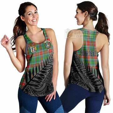 Muirhead Crest Tartan Women's Racerback Tanks with New Zealand Silver Fern Half Style 4XL - Tartan Vibes Clothing
