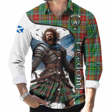 Tartan Vibes Clothing Muirhead Crest Tartan Long Sleeve Button Shirt Inspired by the Freedom of Scottish Warrior