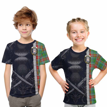 Muirhead Tartan Kid T-Shirt with Family Crest Cross Sword Thistle Celtic Vibes Youth XL Size14 - Tartan Vibes Clothing