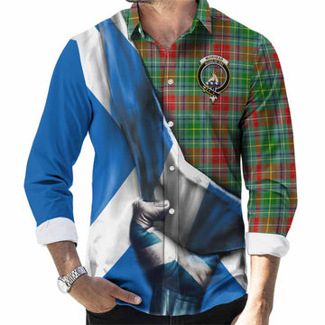 Muirhead Tartan Long Sleeve Button Shirt with Family Crest Scotland Patriotic Style Men's Shirt S - Tartan Vibes Clothing