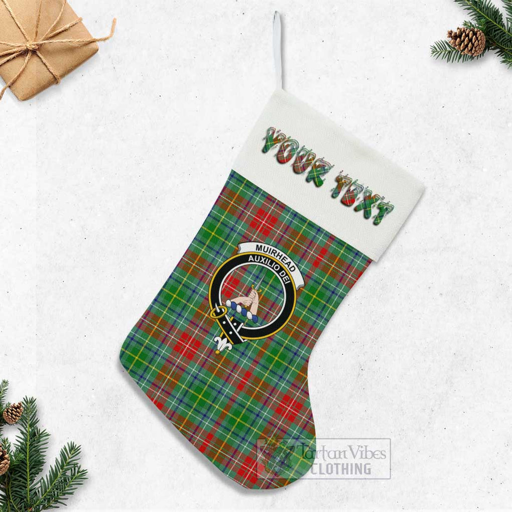 Muirhead Tartan Family Crest Christmas Stocking with Personalized Text - Tartan Vibes Clothing