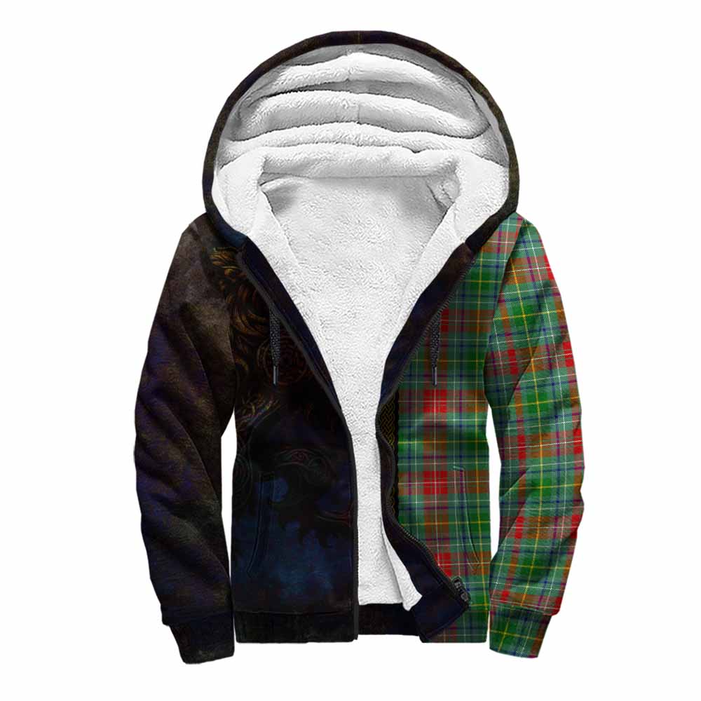 Tartan Vibes Clothing Muirhead Tartan Family Crest Sherpa Hoodie Alba Gu Brath Be Brave Lion Ancient Style