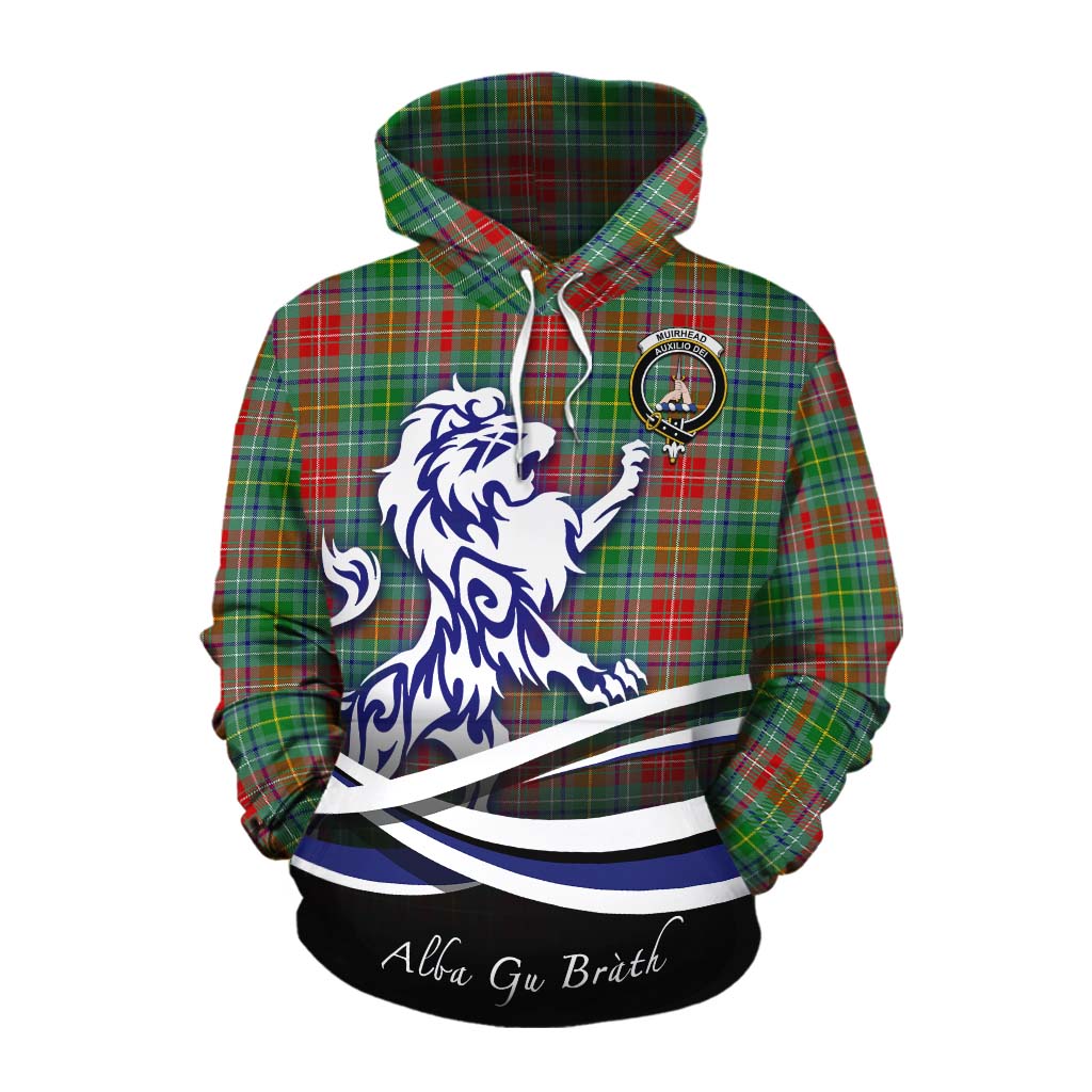 Muirhead Tartan Cotton Hoodie with Alba Gu Brath Regal Lion Emblem Pullover Hoodie XS - Tartan Vibes Clothing