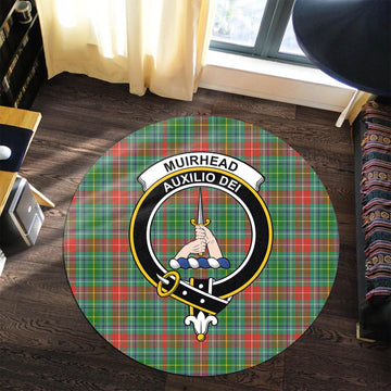 Muirhead Tartan Round Rug with Family Crest Premium Round Rug - Tartan Vibes Clothing
